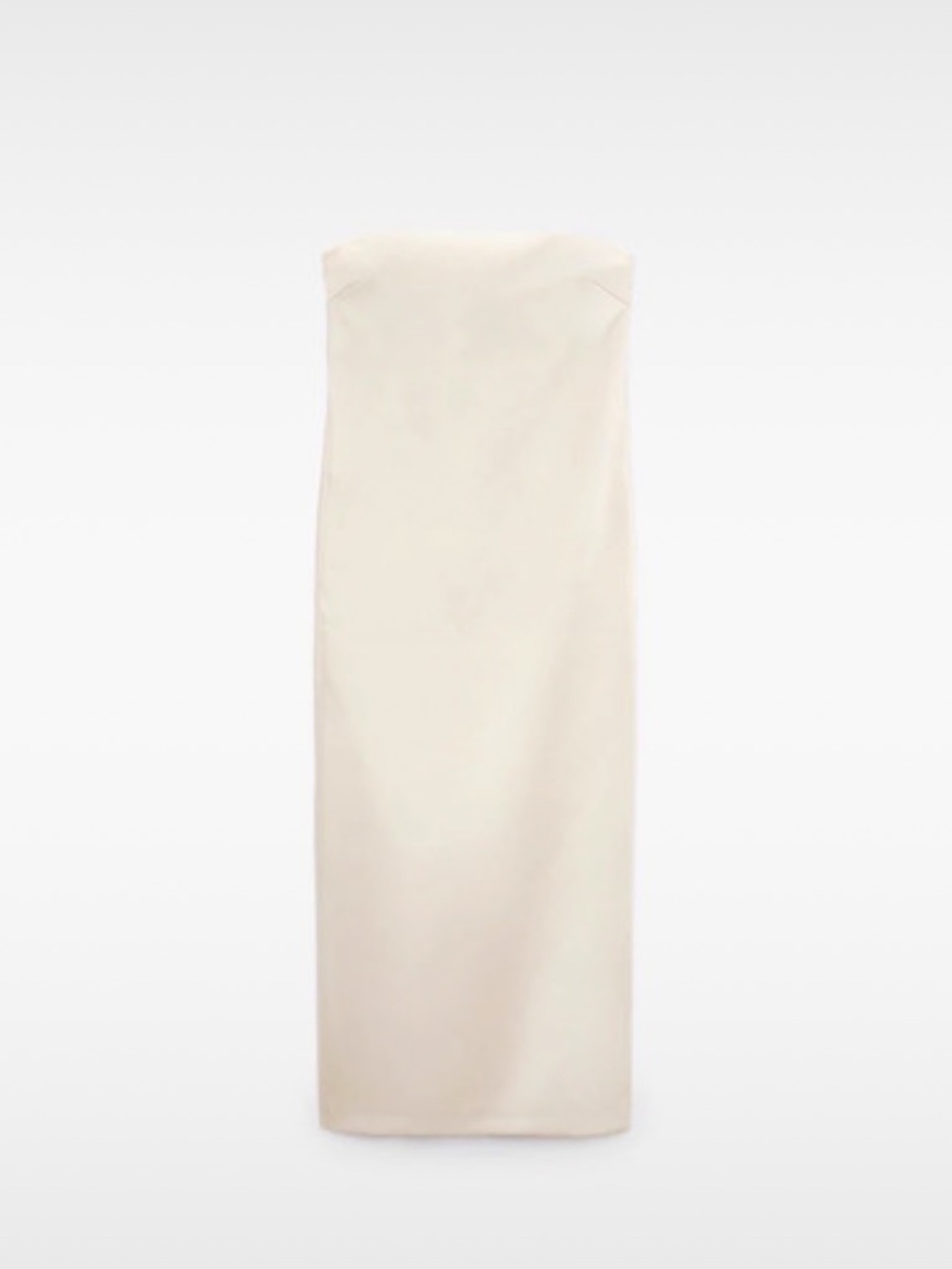 ZARA Strapless CHAMPAGNE satin Dress - size S - NWT